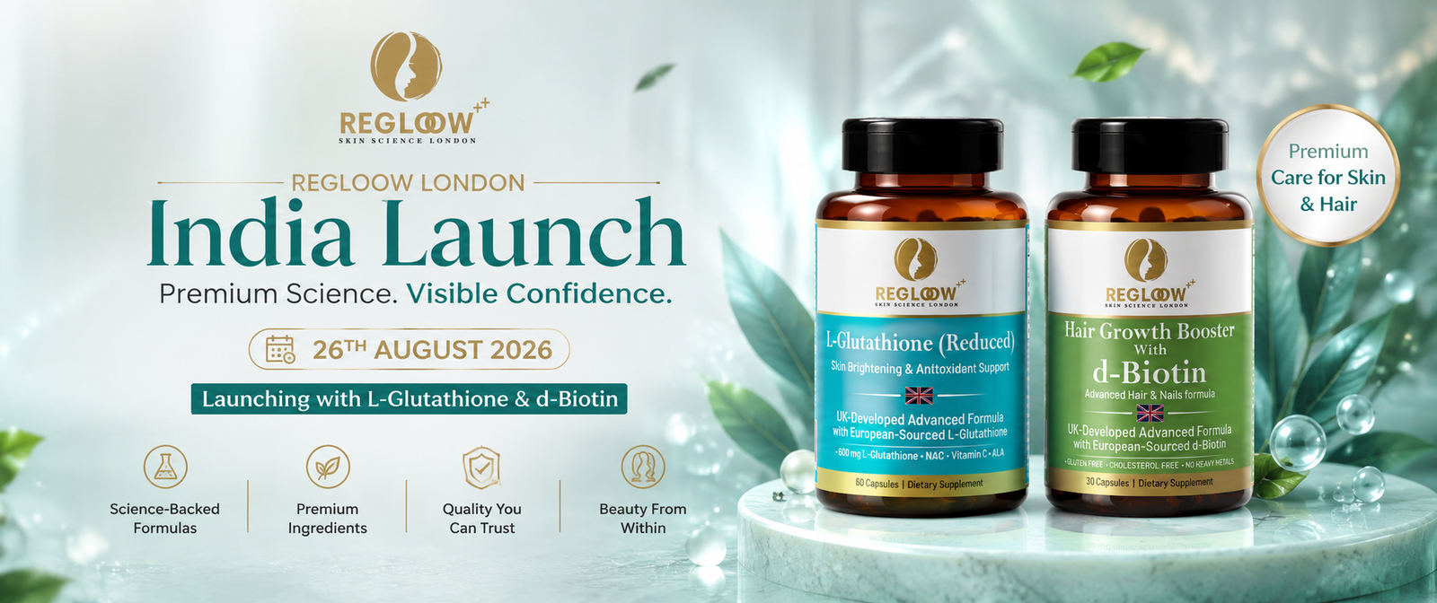 Regloow — India Launch. Advanced Hair & Skin Formula