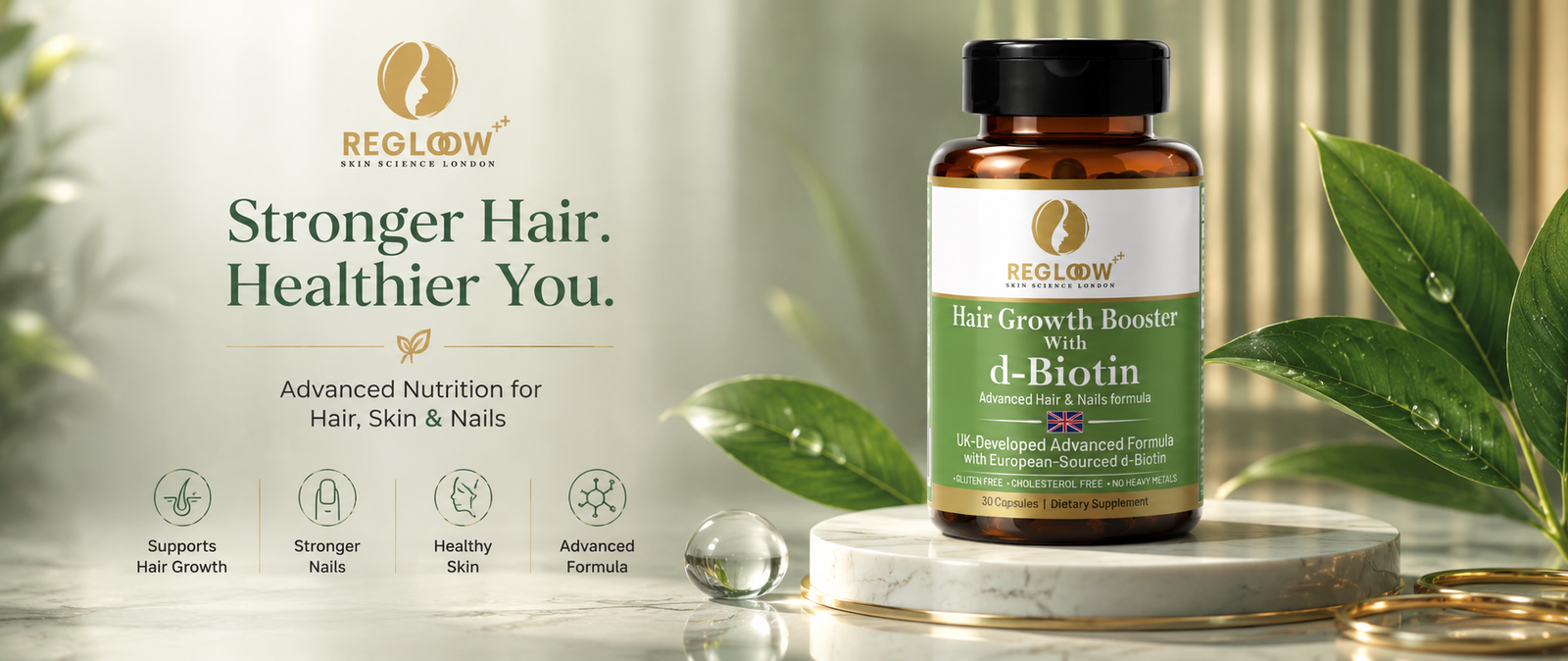 Regloow — d-Biotin Advanced Formula for Hair & Nails